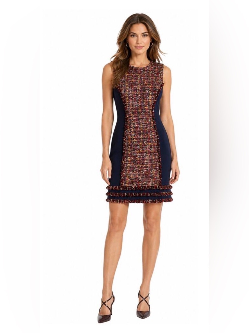 Diane von Furstenberg JVF Jacey Tweed Sleeveless Sheath Dress 14